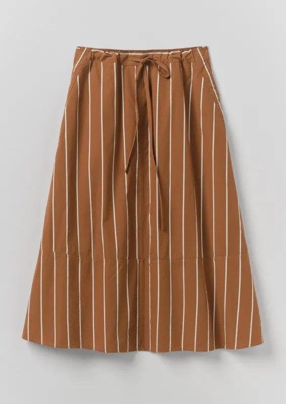 Garland Stripe Cotton Skirt | Copper/Ecru made by TOAST