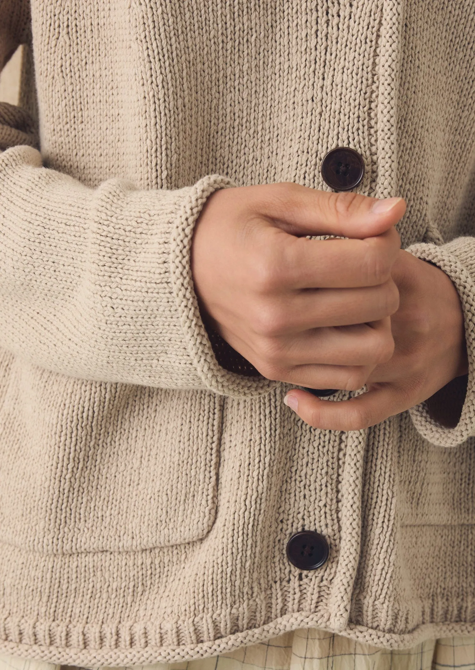 Cotton Linen V Neck Cardigan | Putty sold by TOAST product image thumbnail 5