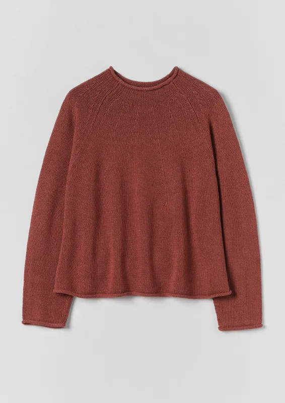 Cotton Linen Easy Sweater | Red Pitaya made by TOAST