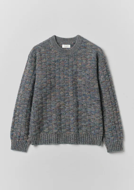 Textured Marled Wool Sweater | Shadow Blue Multi made by TOAST