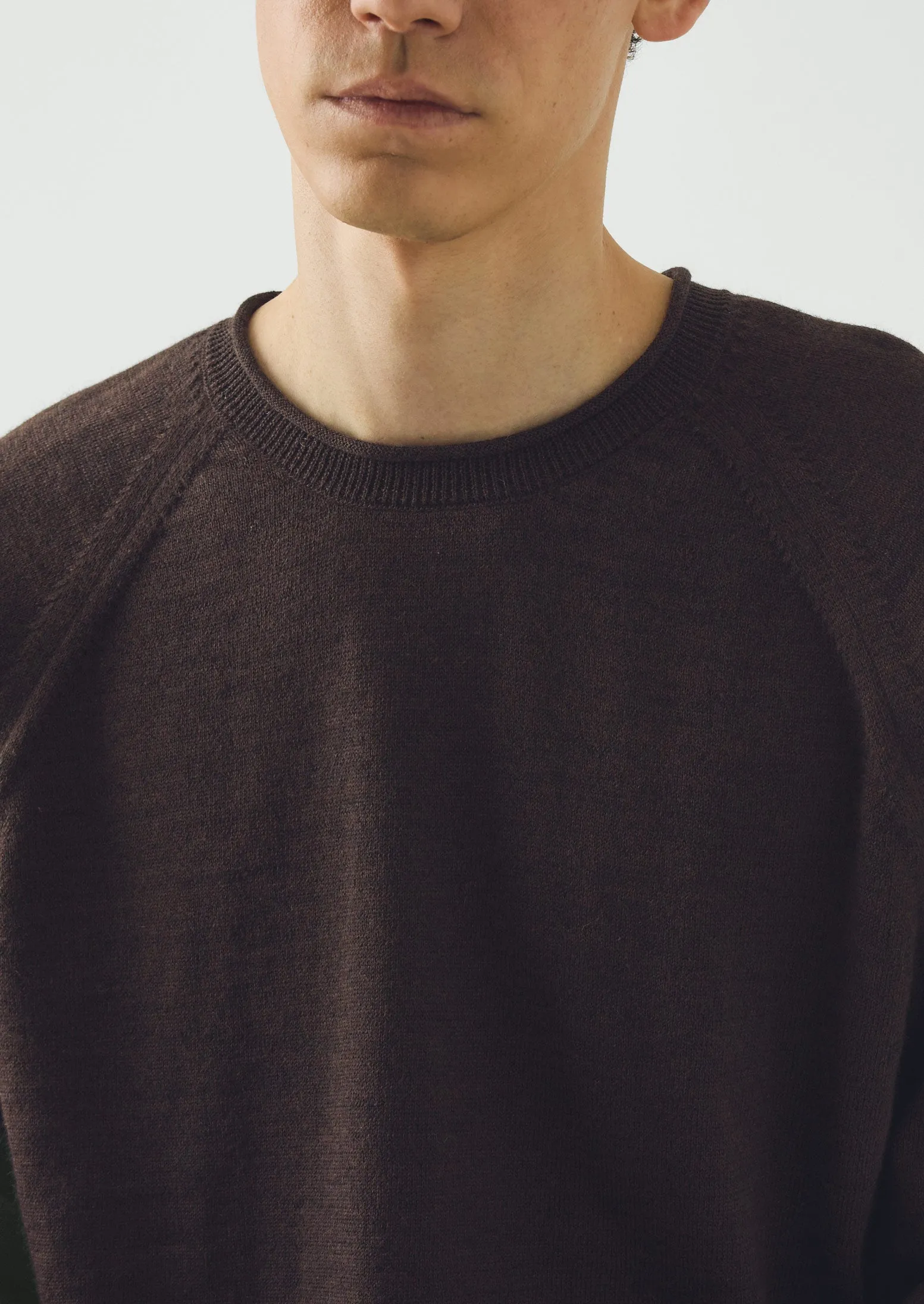 Wool Cotton Raglan Sweater | Dark Chocolate sold by TOAST product image thumbnail 5