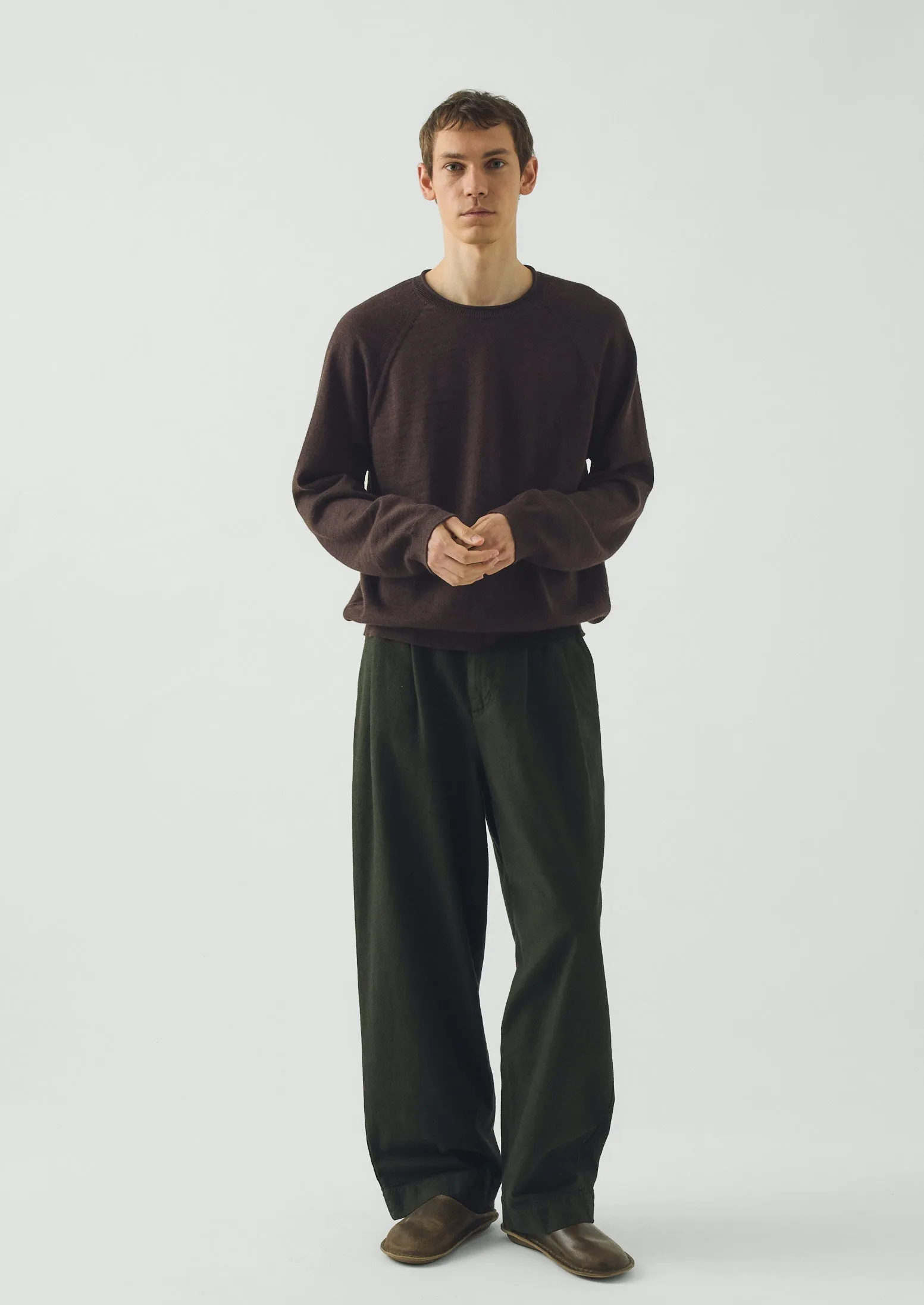 Wool Cotton Raglan Sweater | Dark Chocolate sold by TOAST product image thumbnail 3