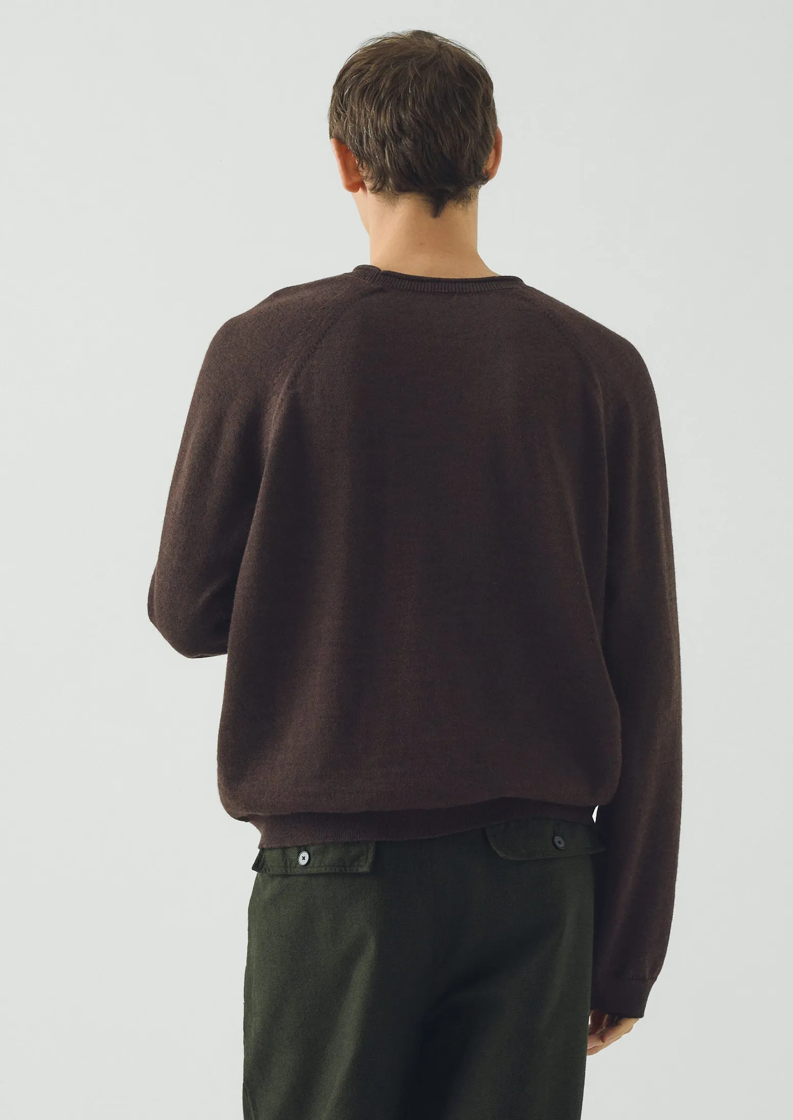 Wool Cotton Raglan Sweater | Dark Chocolate sold by TOAST product image thumbnail 4