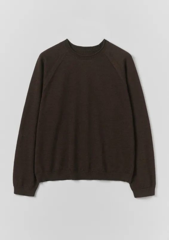 Wool Cotton Raglan Sweater | Dark Chocolate made by TOAST