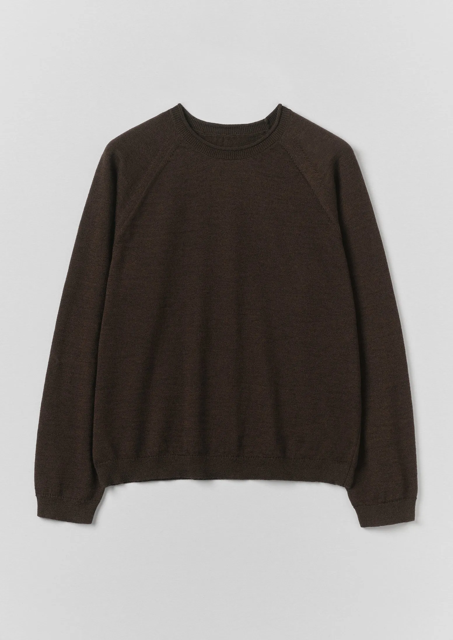 Wool Cotton Raglan Sweater | Dark Chocolate sold by TOAST