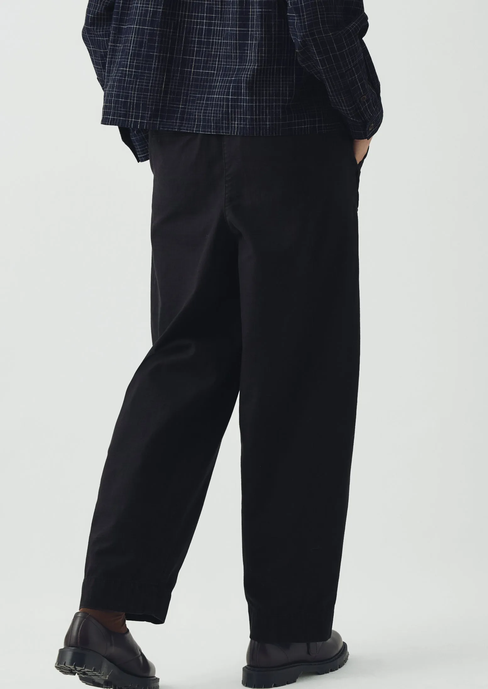 Cotton Twill Pull On Trousers | Blue Black sold by TOAST product image thumbnail 4