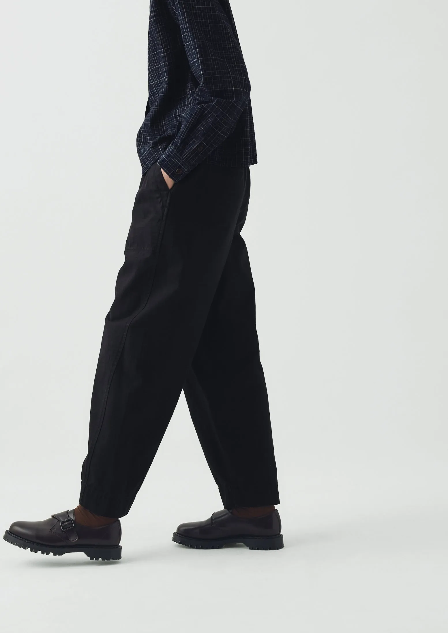 Cotton Twill Pull On Trousers | Blue Black sold by TOAST product image thumbnail 2