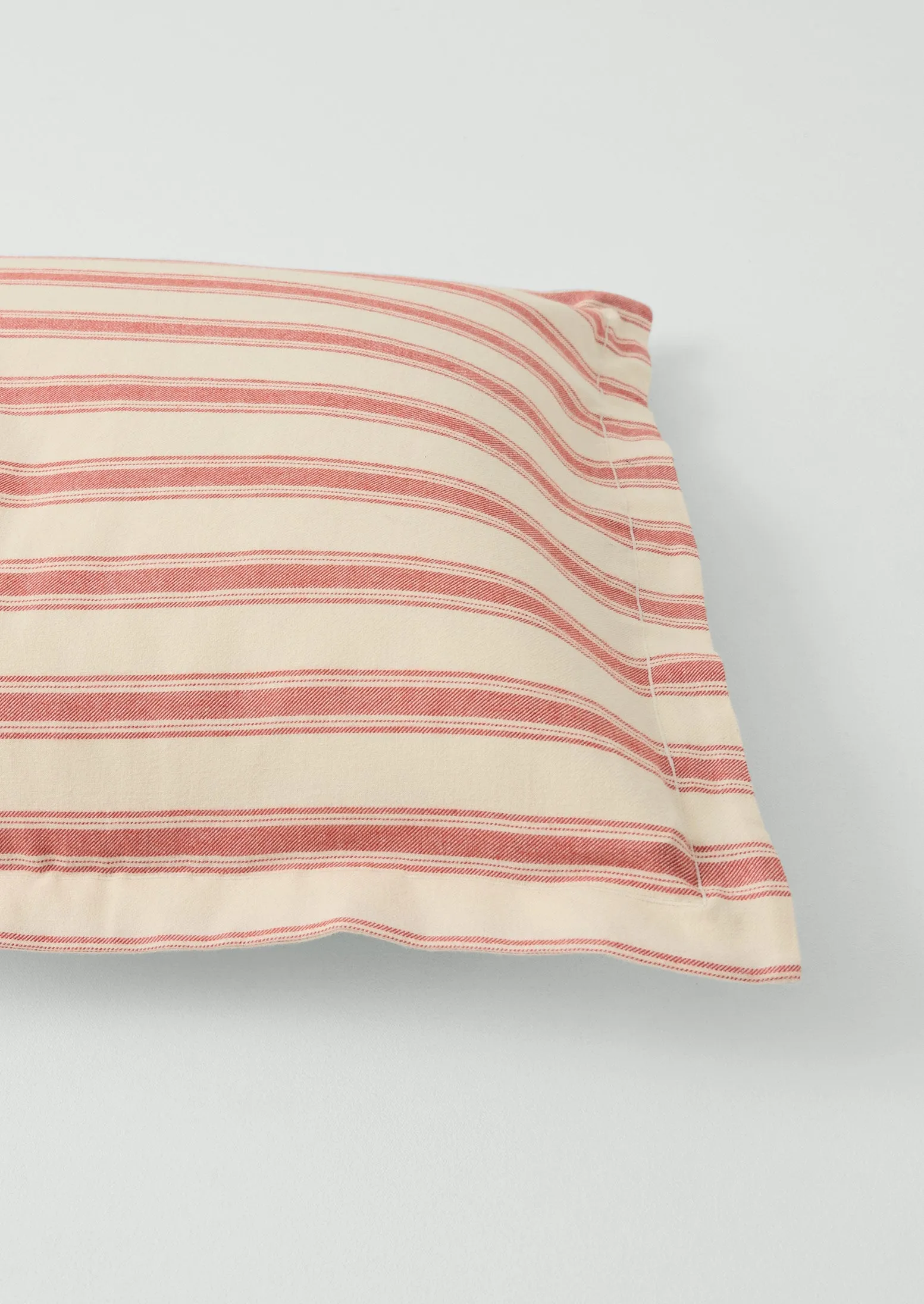 Fjord Flannel Stripe Oxford Pillowcase Set | Rosehip/Ecru sold by TOAST product image thumbnail 3