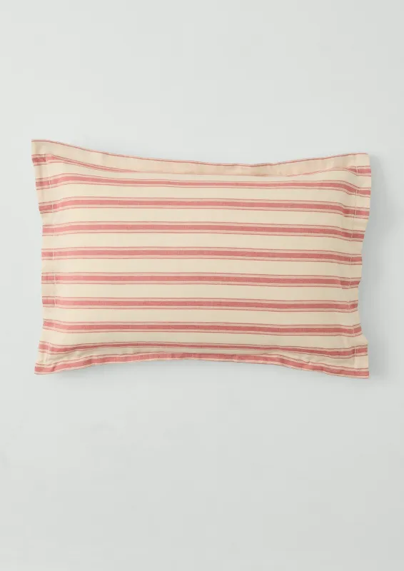 Fjord Flannel Stripe Oxford Pillowcase Set | Rosehip/Ecru made by TOAST