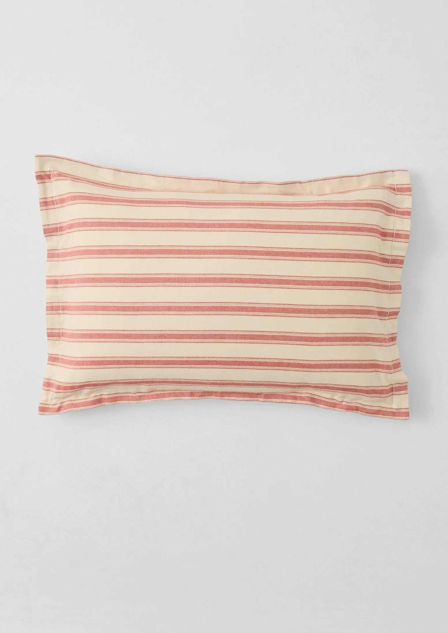Fjord Flannel Stripe Oxford Pillowcase Set | Rosehip/Ecru sold by TOAST