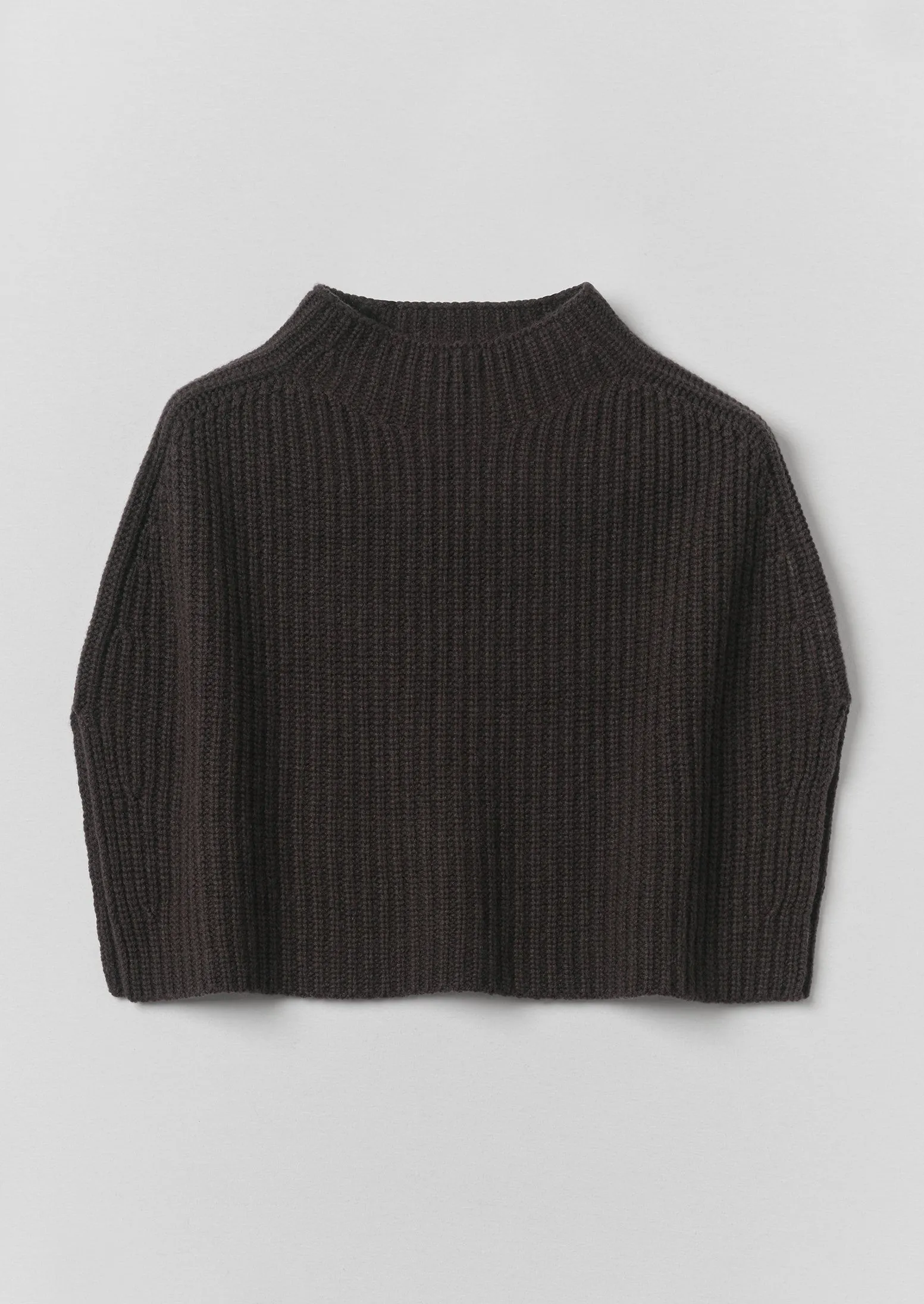 Ribbed Wool Cashmere Poncho | Brown Umber sold by TOAST
