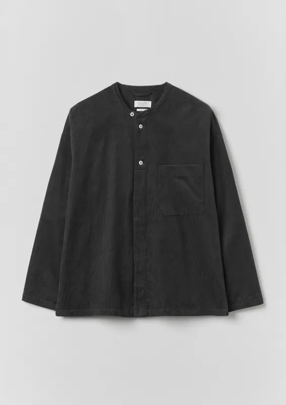 Cord Grandad Collar Shirt | Charcoal made by TOAST