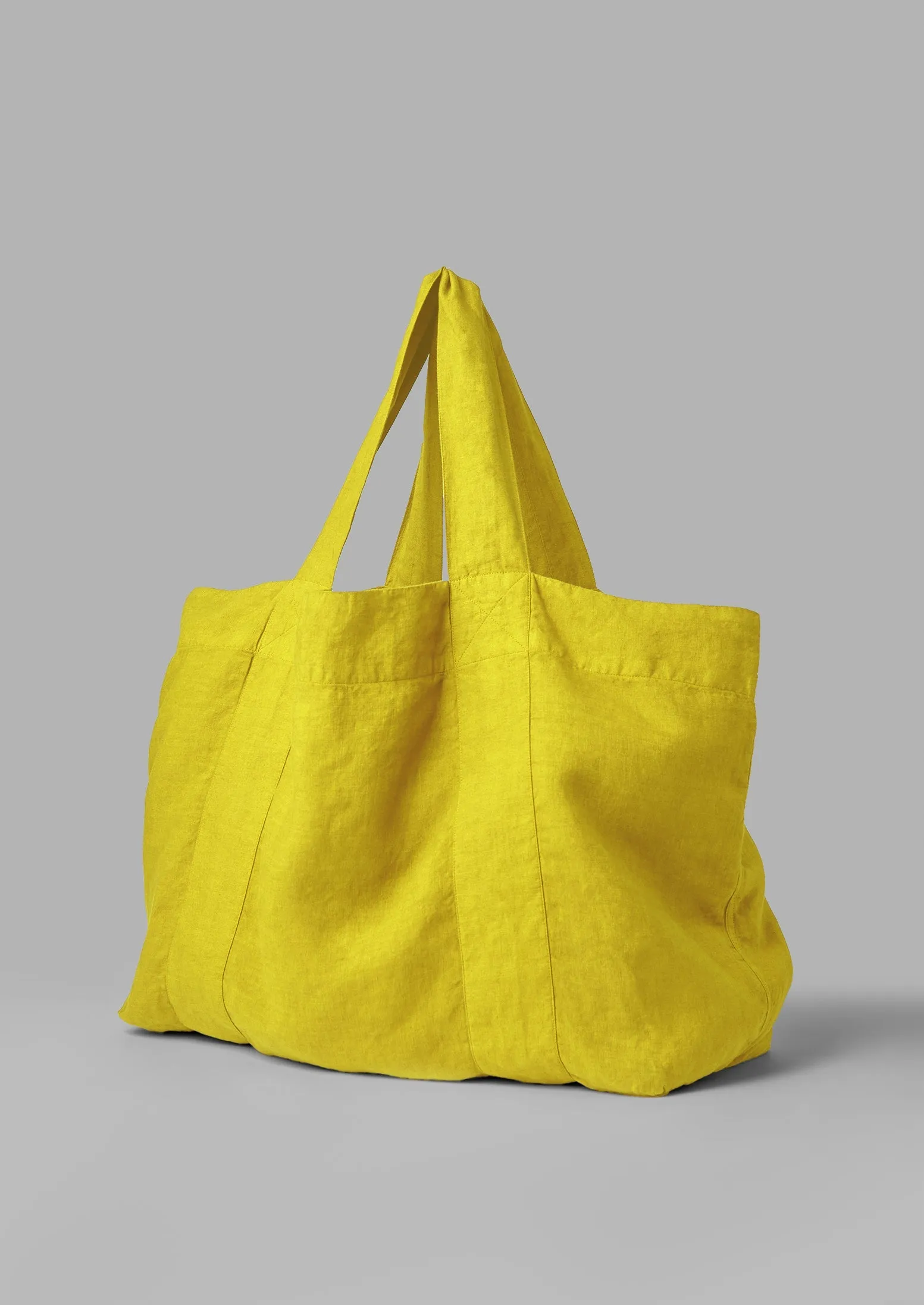 Garment Dyed Linen Bag Billi Flower Yellow Parallel
