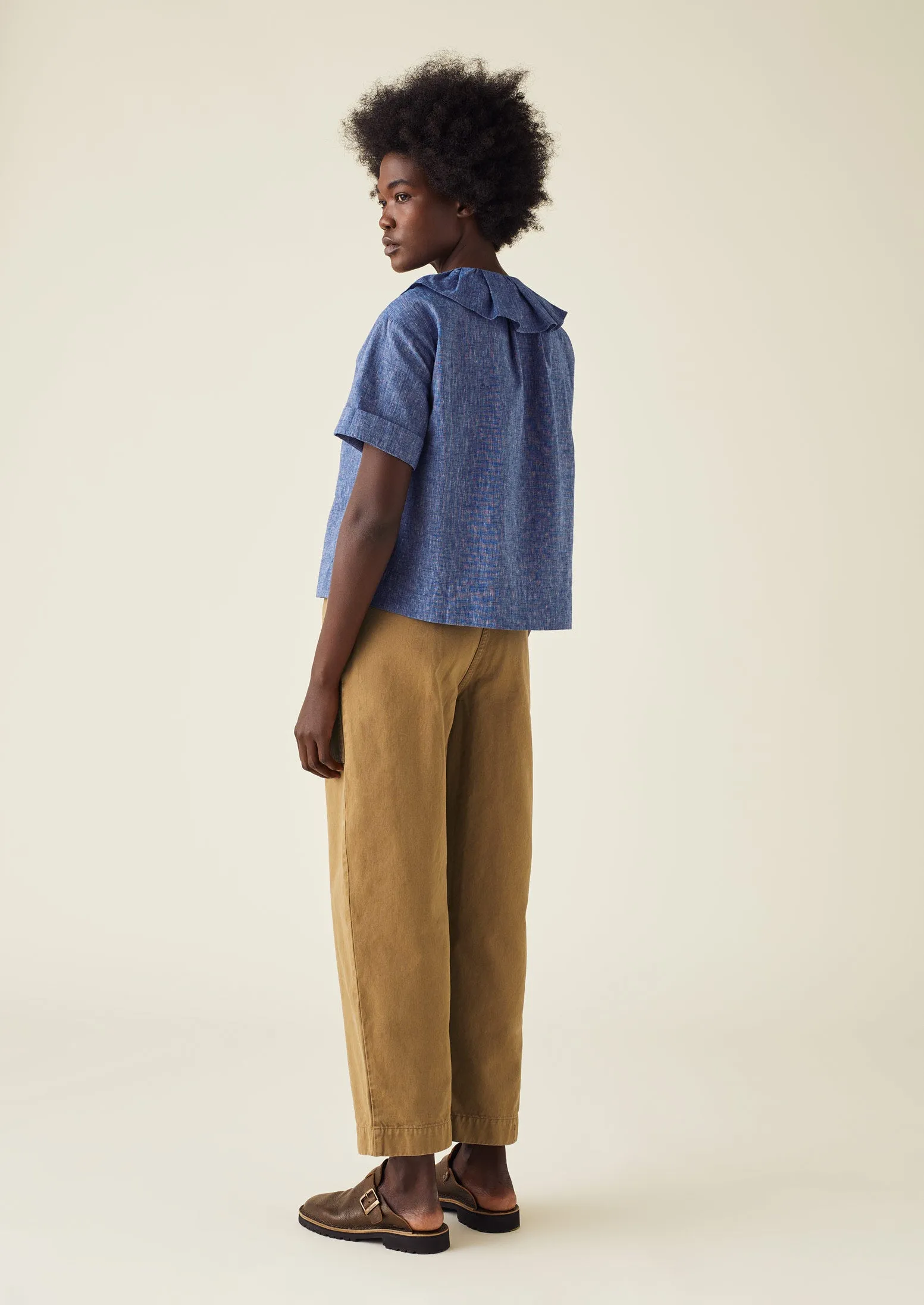 Herringbone Cotton Workwear Trousers | Walnut sold by TOAST product image thumbnail 3