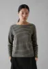 Stripe Soft Cotton Long Sleeve Tee | Grey/Sand sold by TOAST