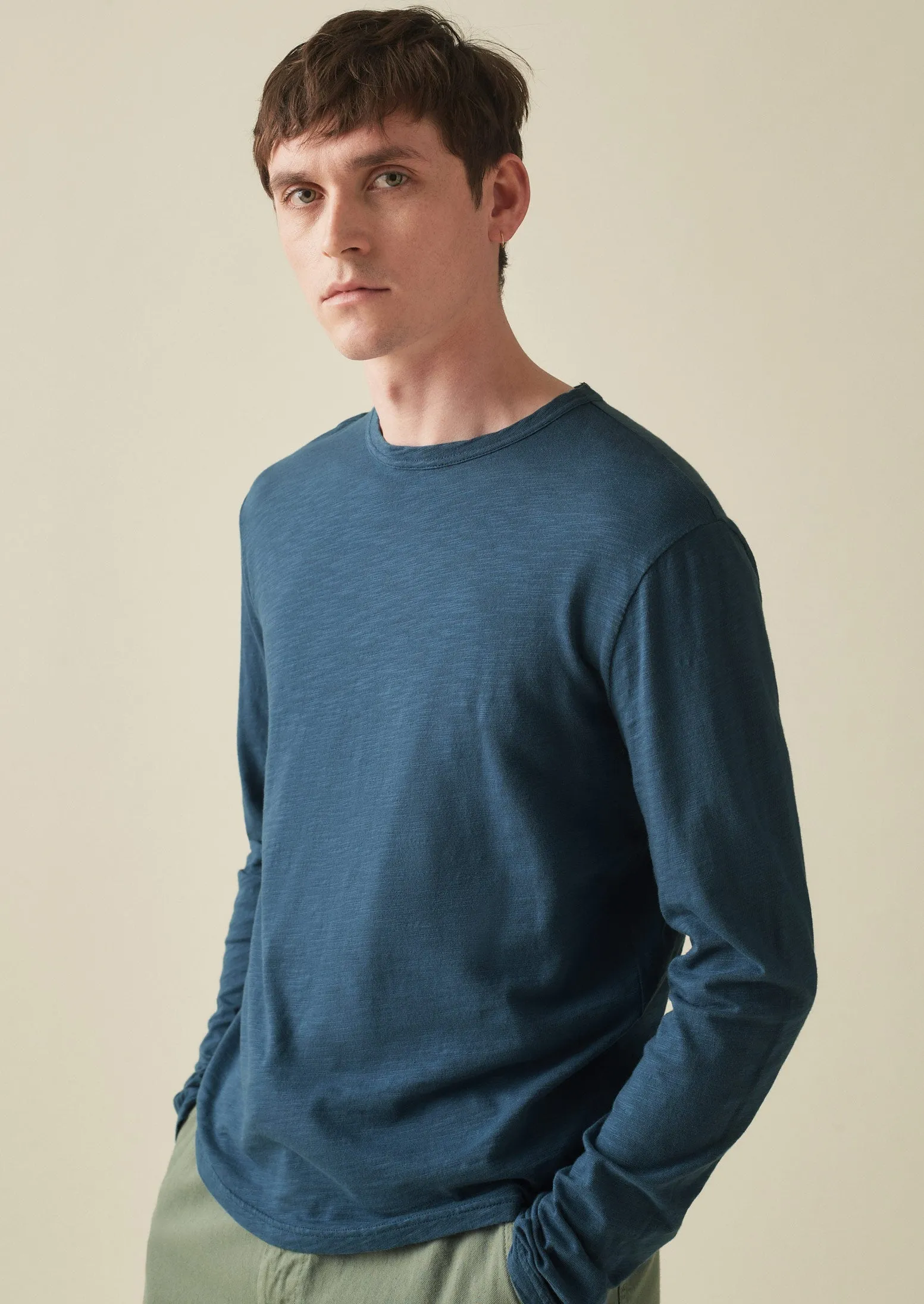 Frank Cotton Long Sleeve Tee | Washed Indigo sold by TOAST product image thumbnail 3