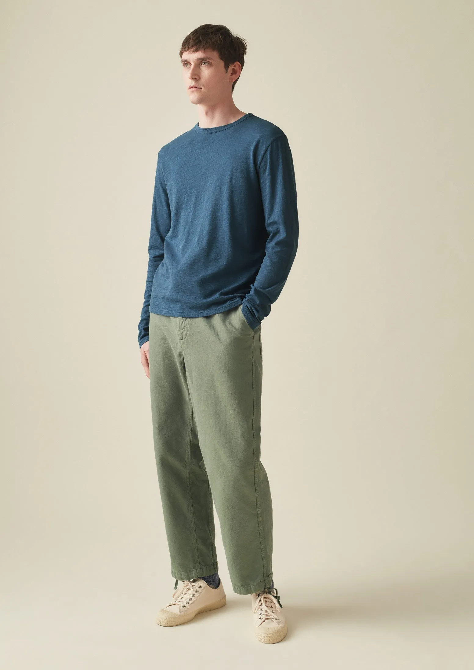 Frank Cotton Long Sleeve Tee | Washed Indigo sold by TOAST product image thumbnail 2