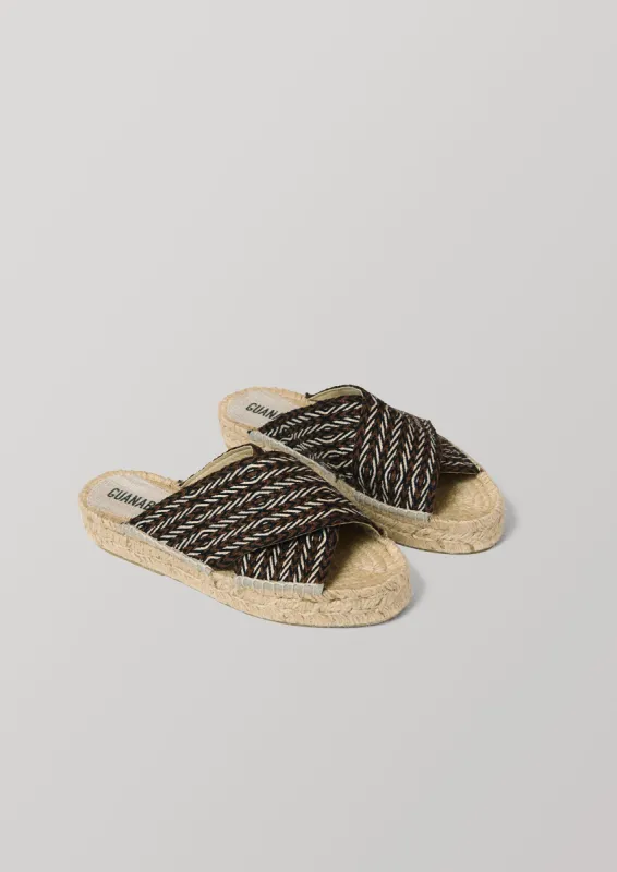 Guanabana Hand Woven Espadrilles | Black/Brown sold by TOAST