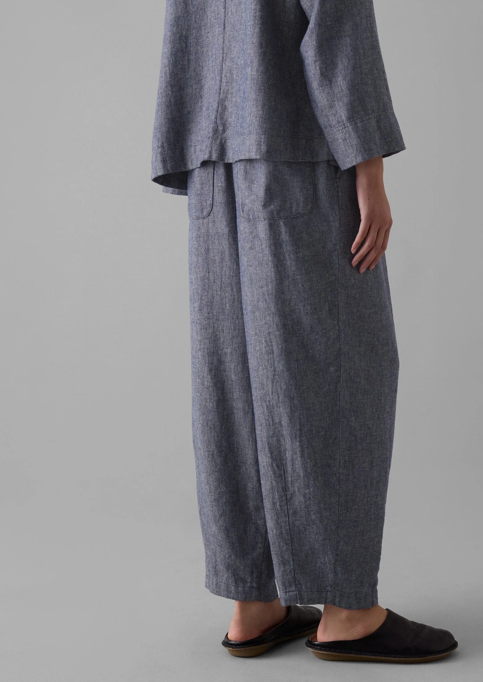 Minako Cotton Linen Twill Trousers | Indigo Blue sold by TOAST product image thumbnail 3