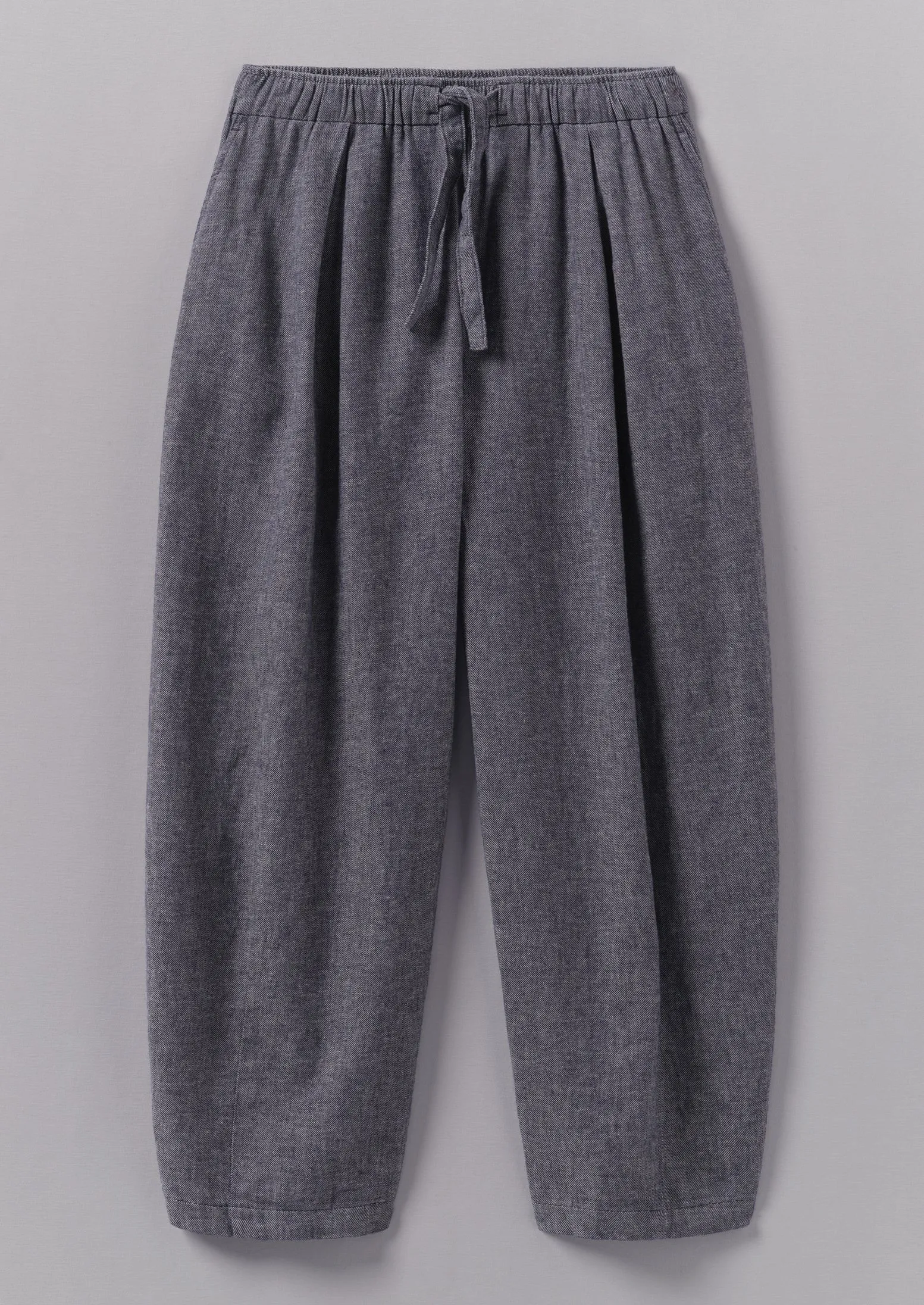 Minako Cotton Linen Twill Trousers | Indigo Blue sold by TOAST