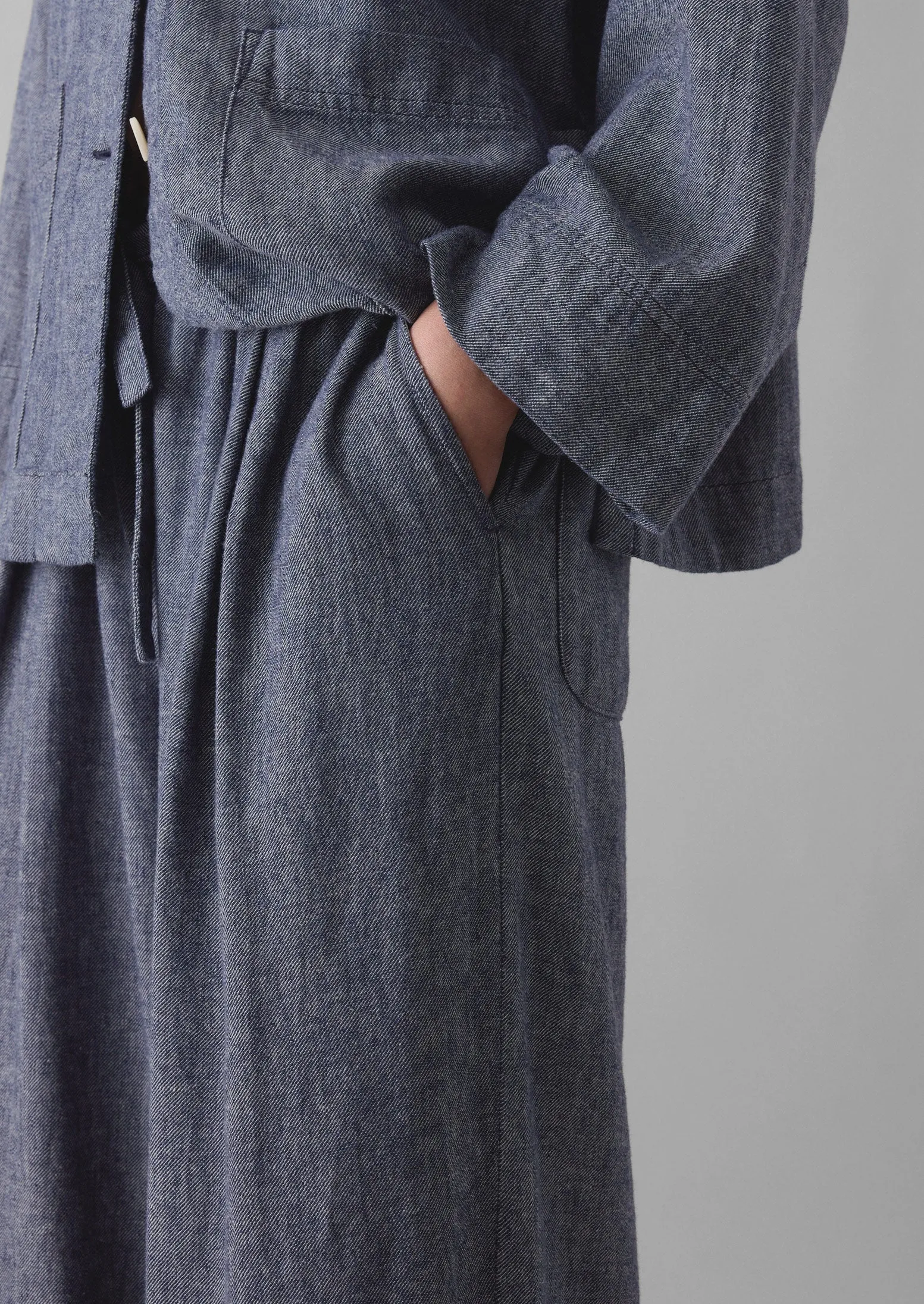 Minako Cotton Linen Twill Trousers | Indigo Blue sold by TOAST product image thumbnail 5