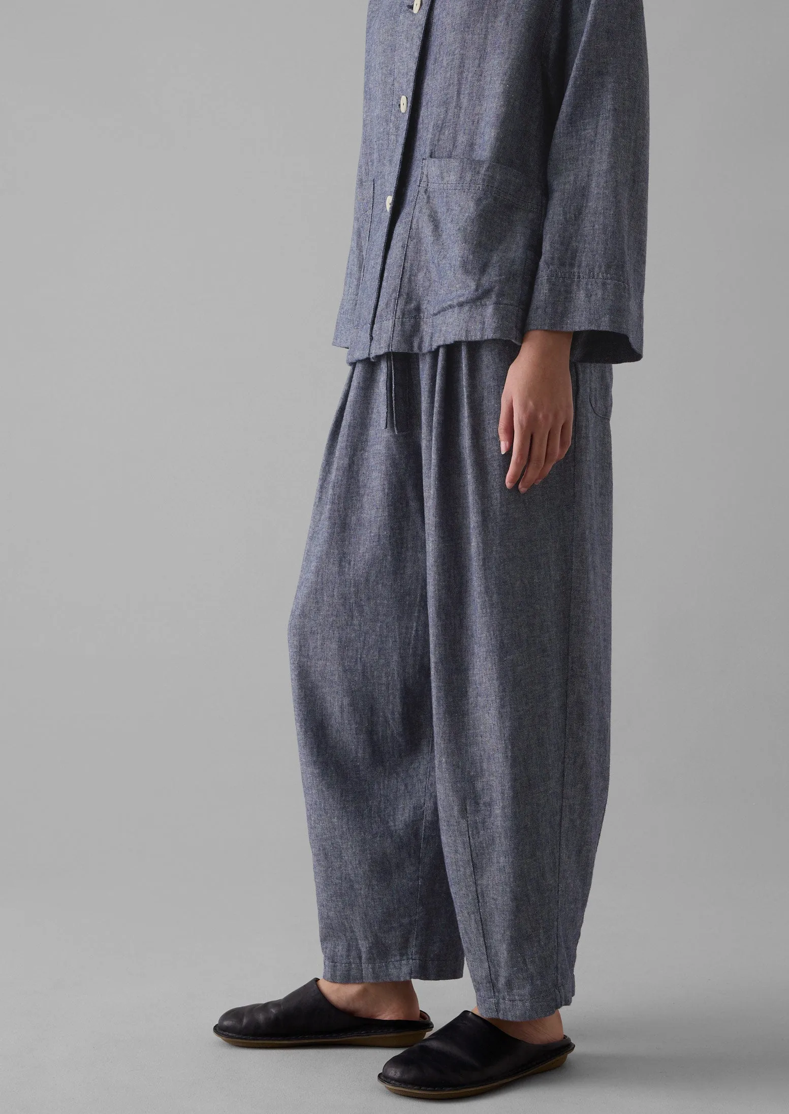 Minako Cotton Linen Twill Trousers | Indigo Blue sold by TOAST product image thumbnail 2