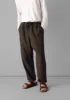 Alfie Garment Dyed Linen Trousers | Olive sold by TOAST