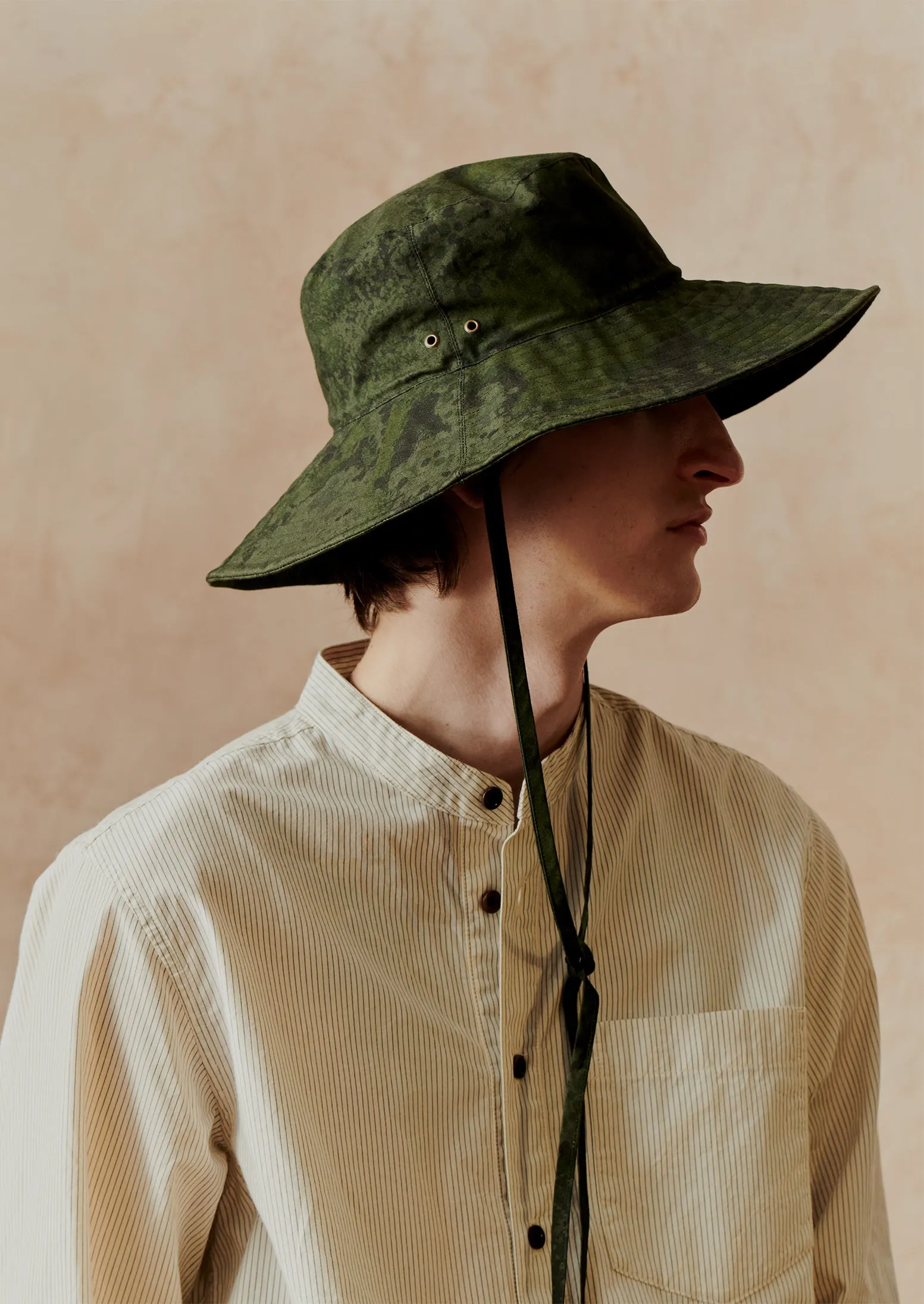 Muehlbauer Waxed Cotton Tie Hat | Forest sold by TOAST product image thumbnail 2