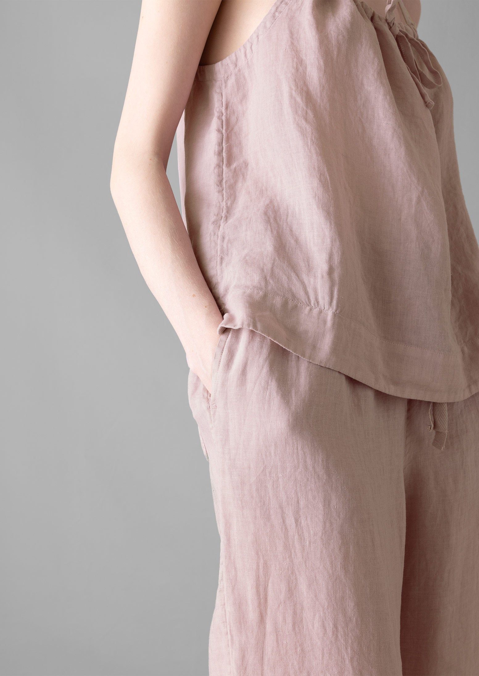 Garment Dyed Linen Pyjamas | Washed Pink sold by TOAST product image thumbnail 3