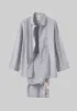 Ada Soft Double Cotton Pyjamas | Grey Melange sold by TOAST