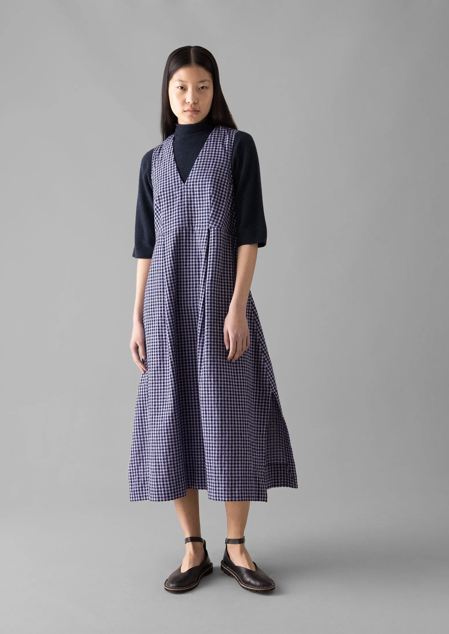 Cotton Gingham Seersucker Dress | Lilac sold by TOAST product image thumbnail 4