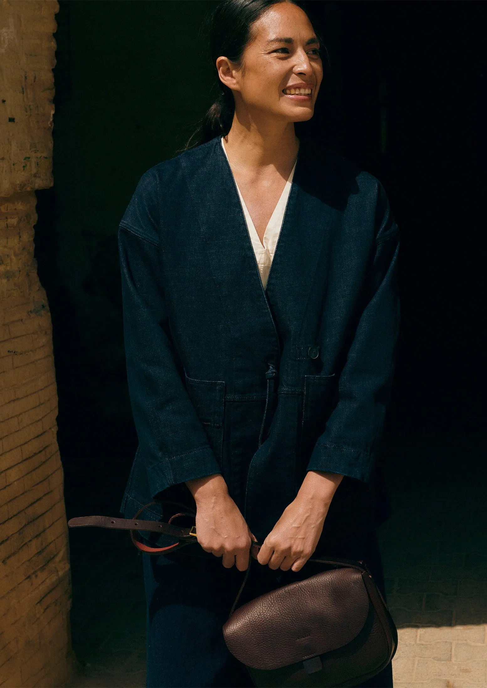 Indigo Denim Wrap Jacket | Indigo sold by TOAST product image thumbnail 2