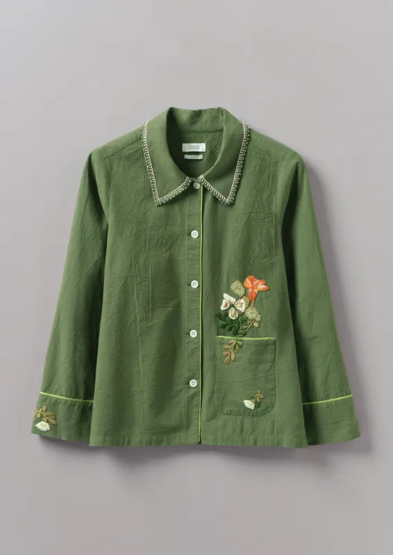Floral Embroidered Cotton Shirt | Juniper sold by TOAST