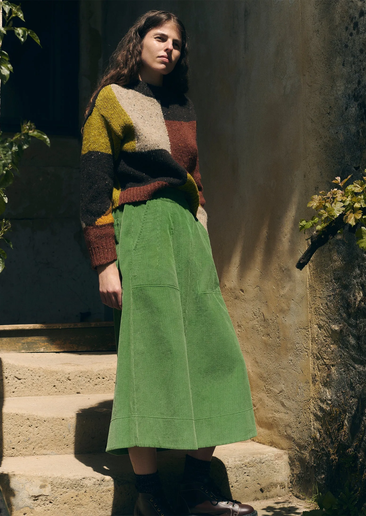 A Line Organic Cord Skirt | Spruce sold by TOAST product image thumbnail 2