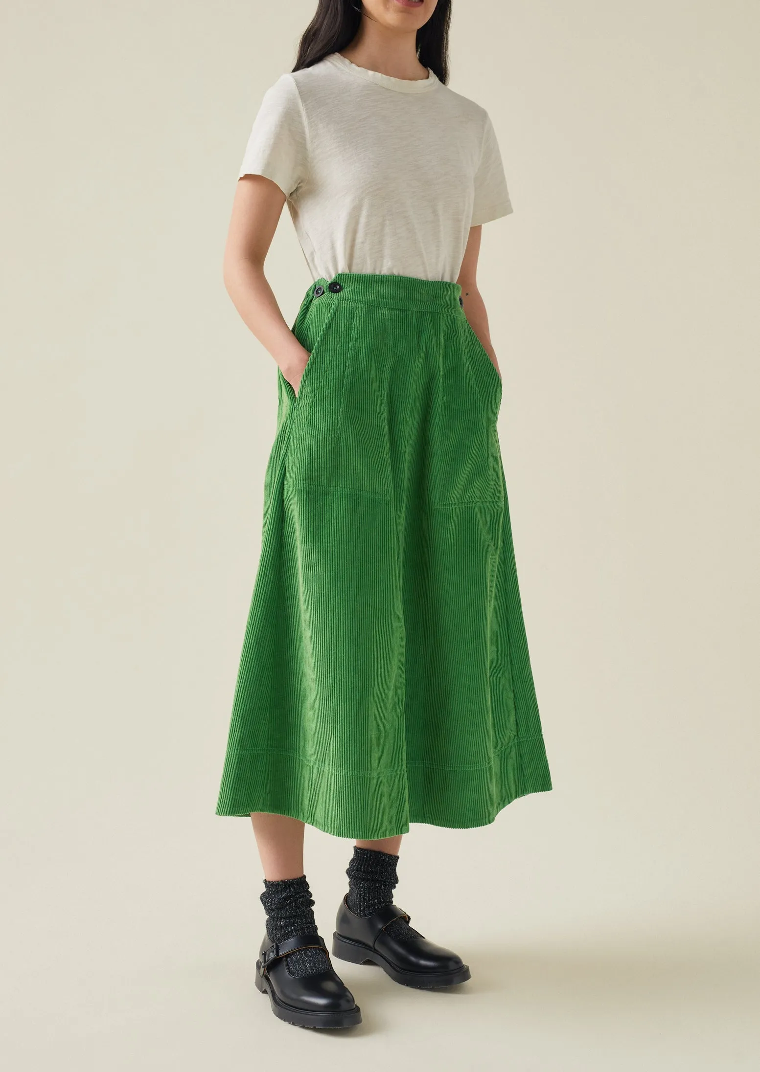 A Line Organic Cord Skirt | Spruce sold by TOAST product image thumbnail 4