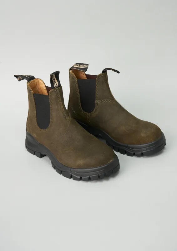 Reworn Blundstone Lug Boots Size 5 (052) | Olive sold by TOAST