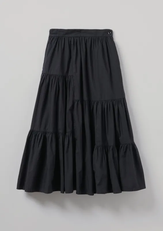 Cotton Poplin Tiered Skirt | Blue Grey sold by TOAST