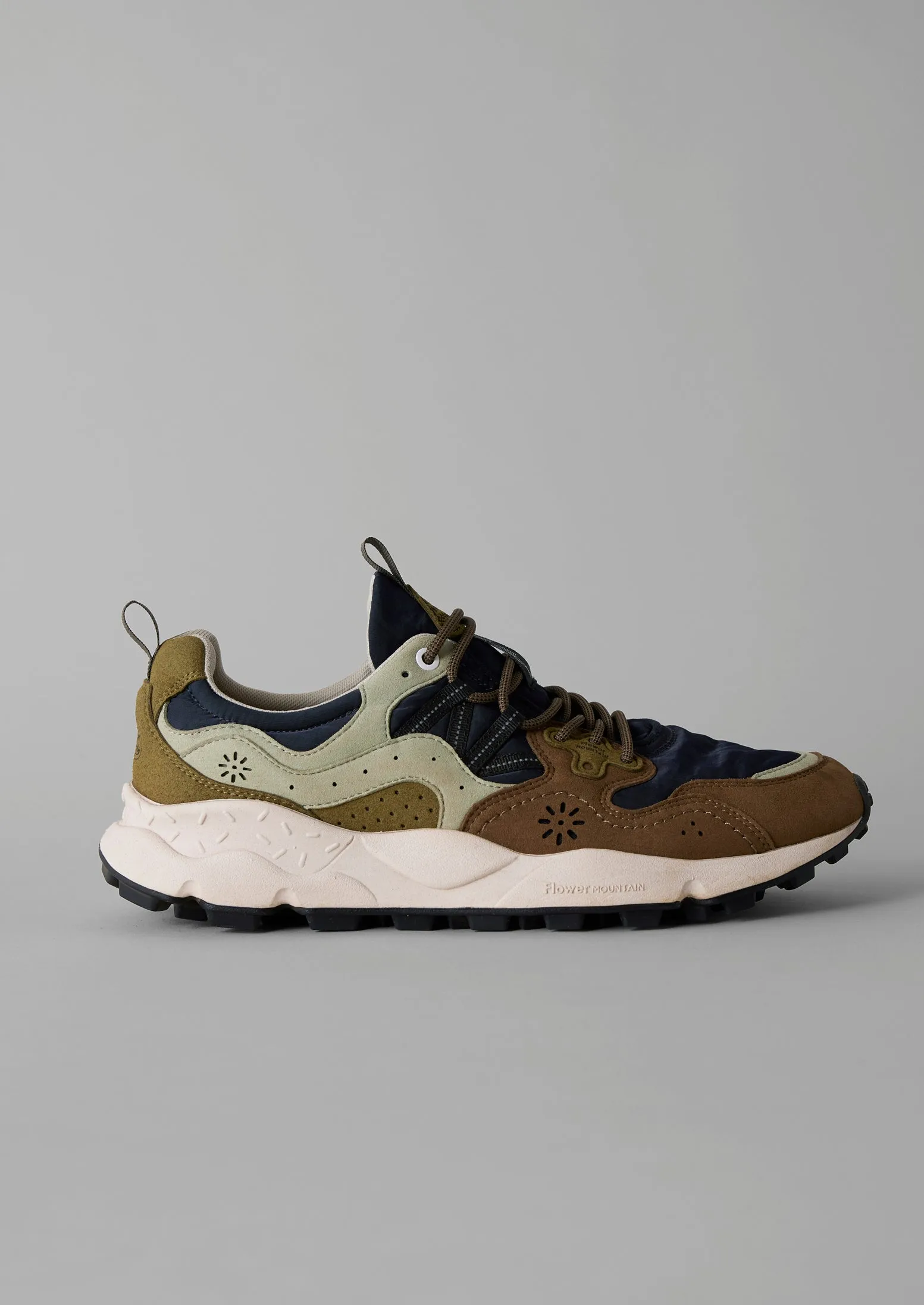Flower Mountain Yamano Kaiso Panelled Trainers | Navy/Sage sold by TOAST product image thumbnail 3