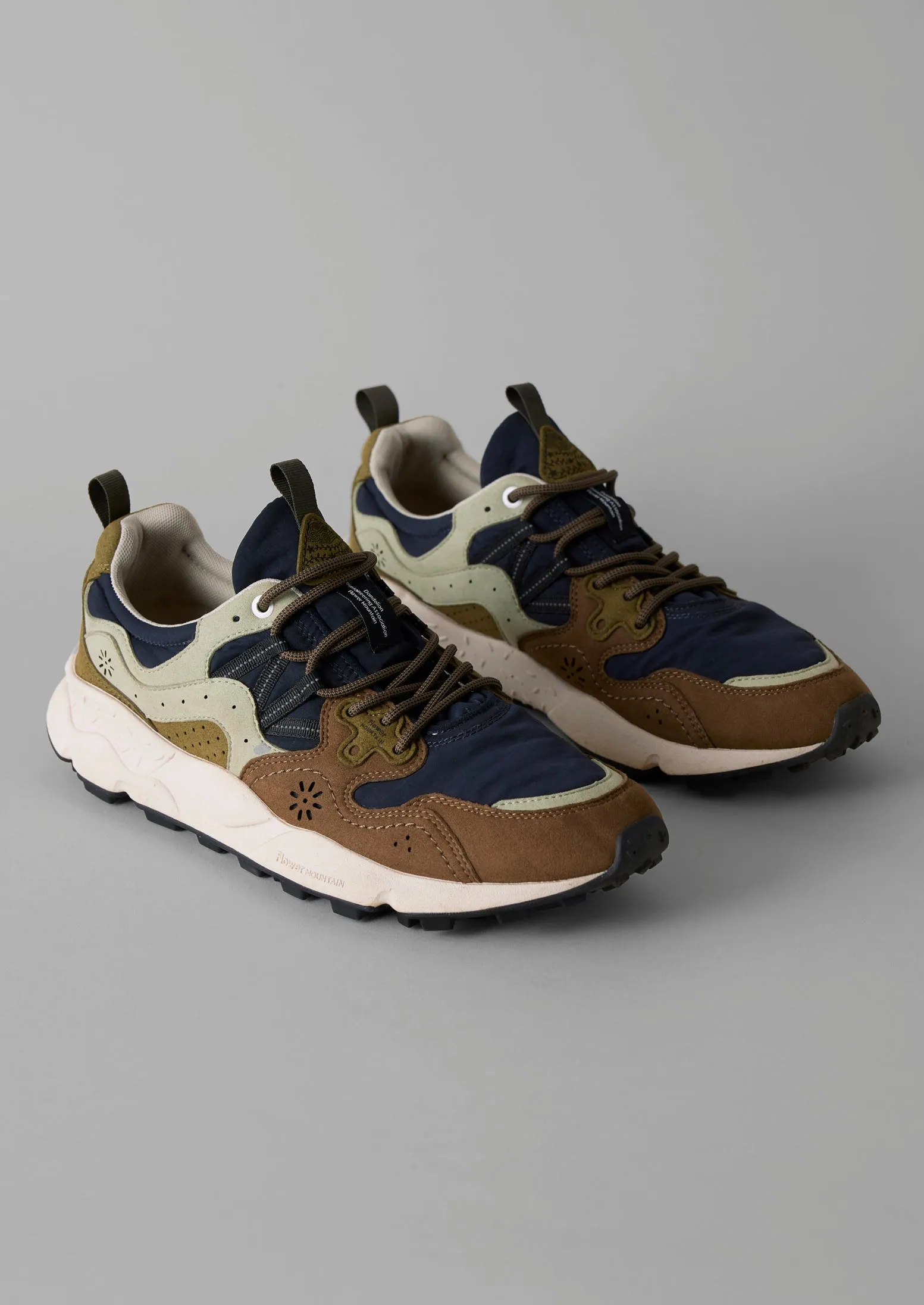 Flower Mountain Yamano Kaiso Panelled Trainers | Navy/Sage sold by TOAST product image thumbnail 5
