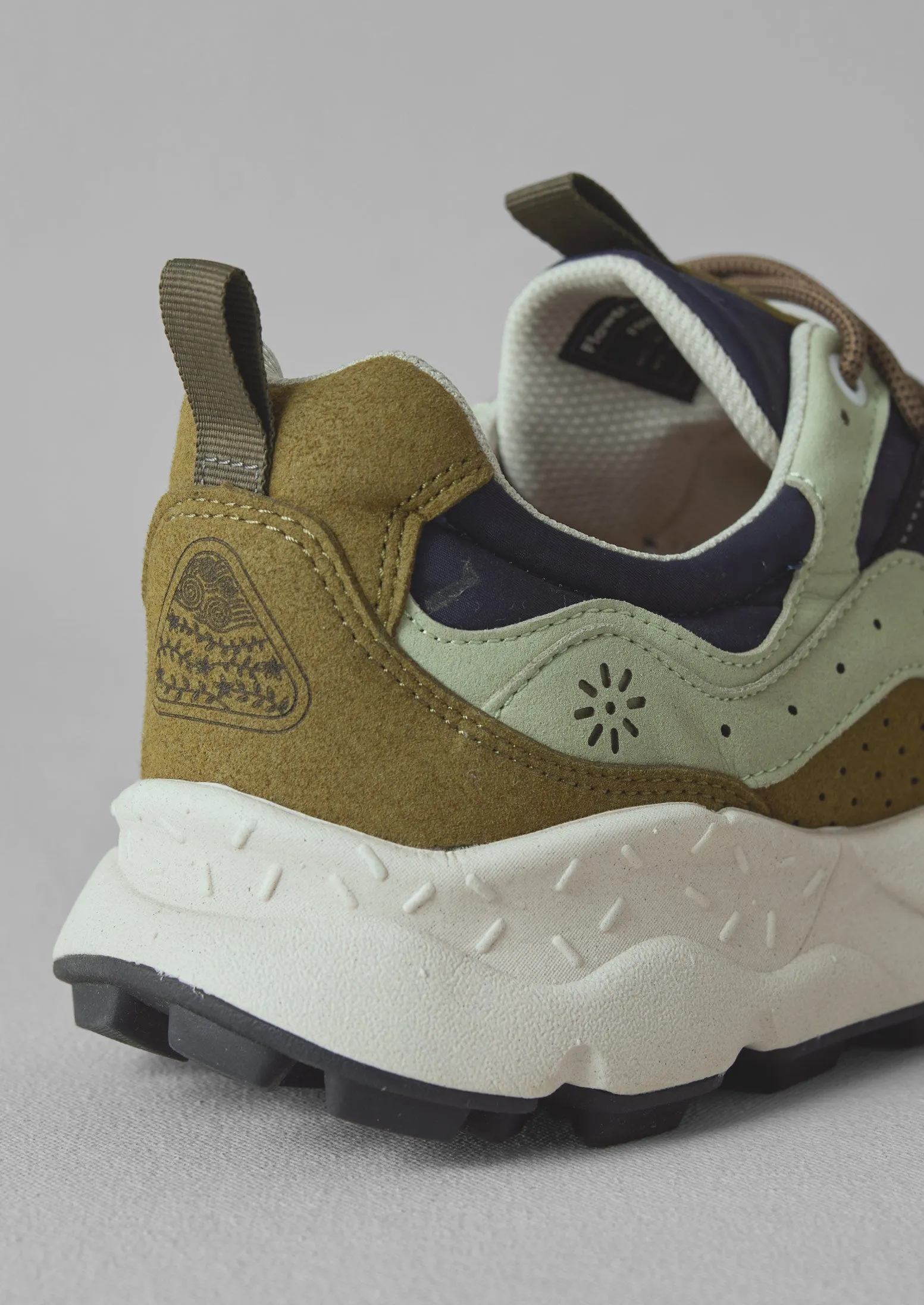 Flower Mountain Yamano Kaiso Panelled Trainers | Navy/Sage sold by TOAST product image thumbnail 2