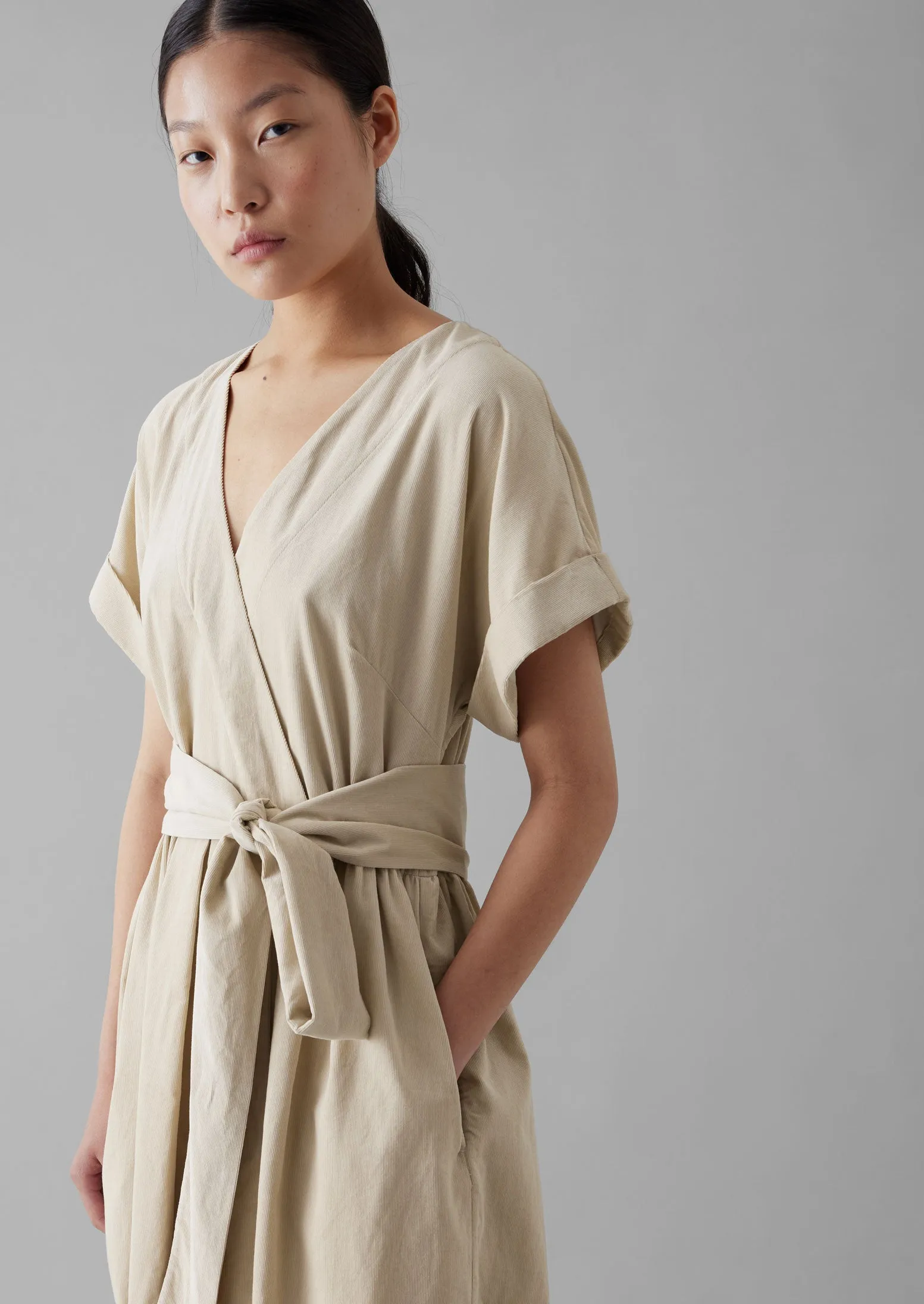 Needlecord Wrap Front Dress | Moonstone sold by TOAST product image thumbnail 3