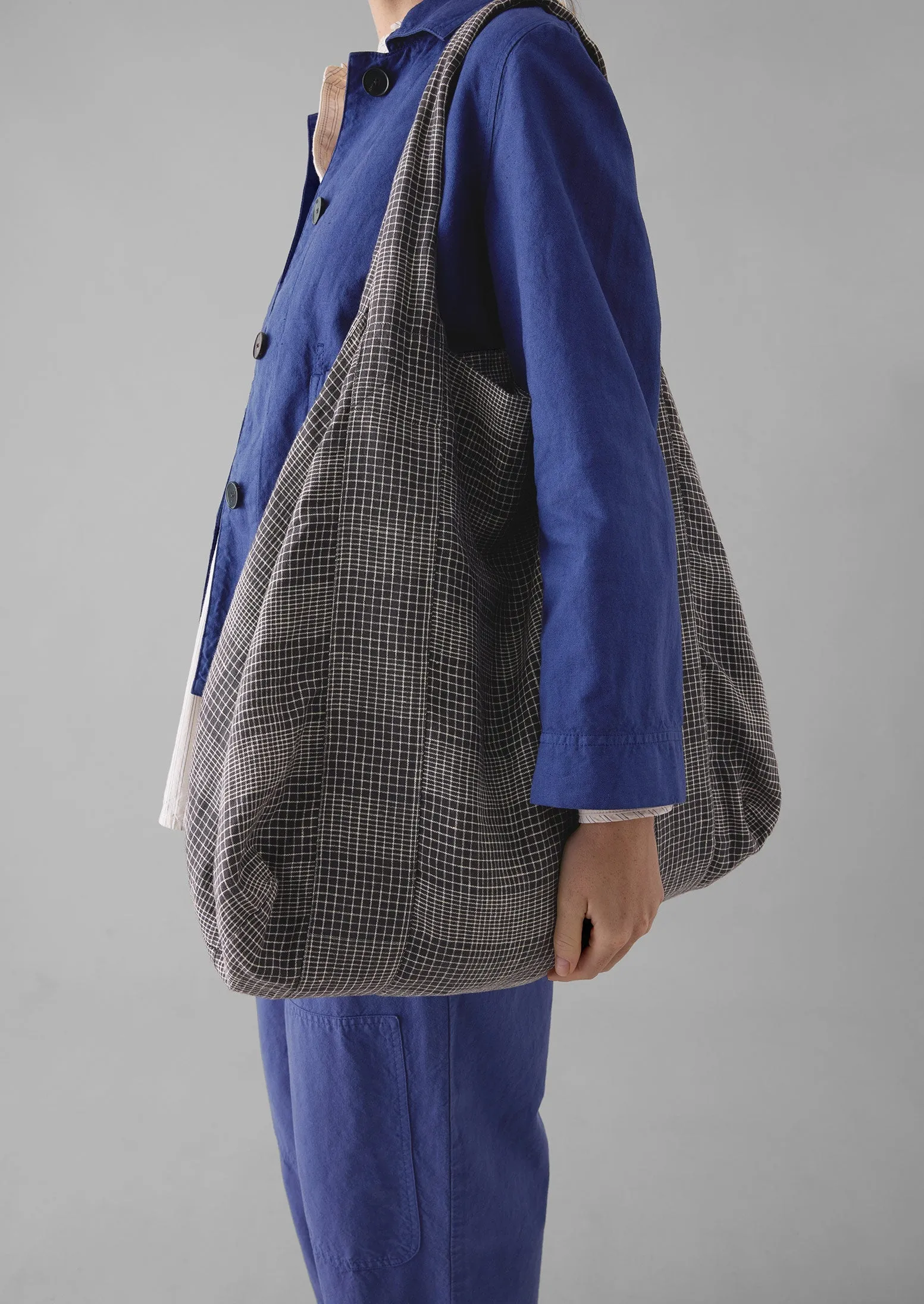 Etched Check Linen Bag | Slate sold by TOAST product image thumbnail 5