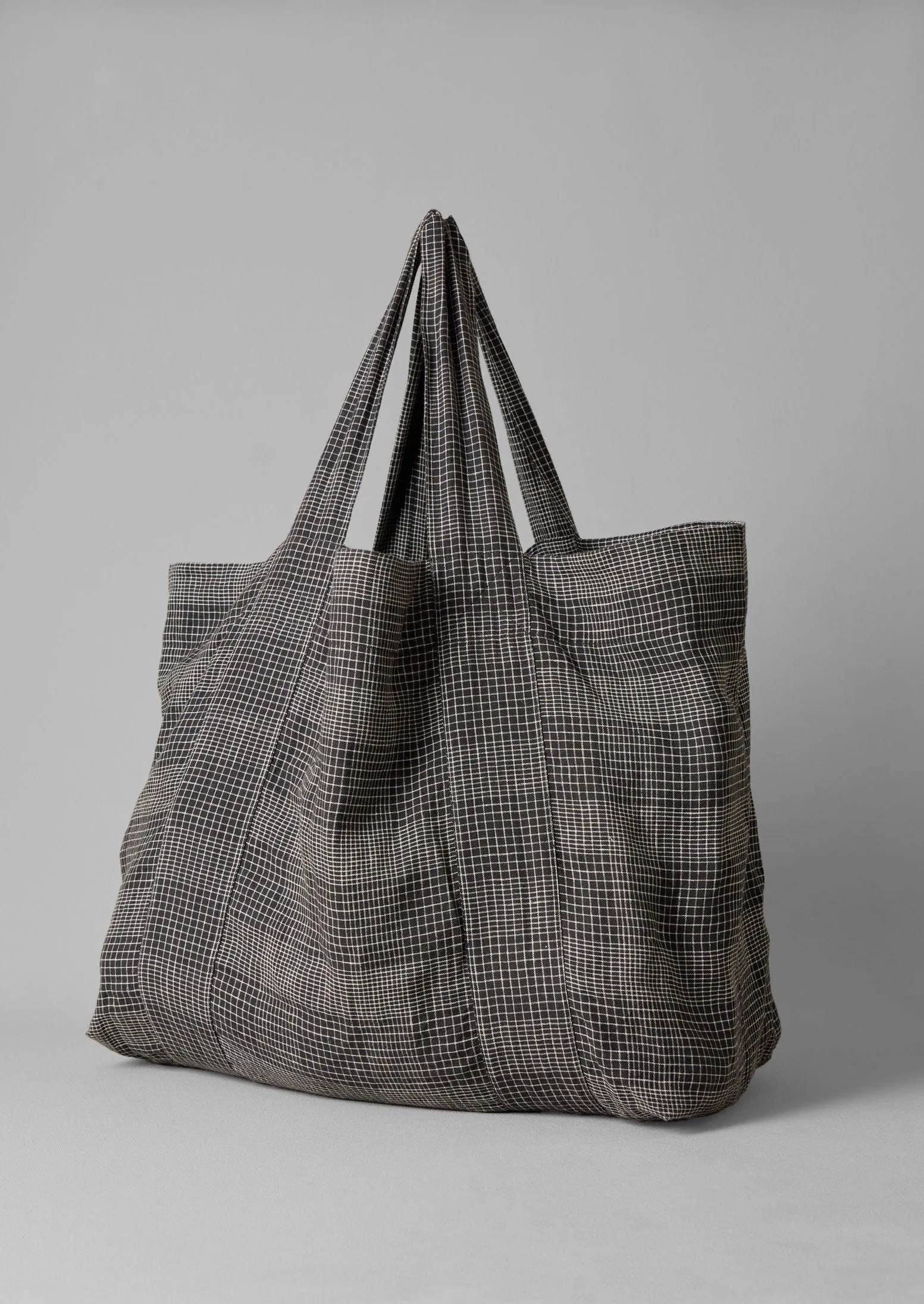 Etched Check Linen Bag | Slate sold by TOAST product image thumbnail 3