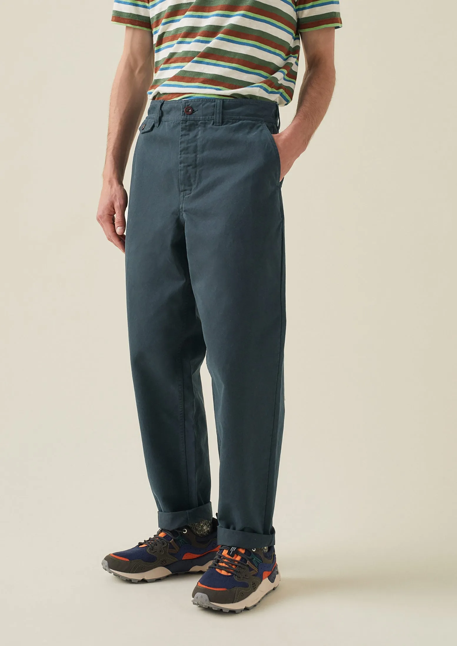Norv Garment Dyed Tapered Trousers | Slate sold by TOAST product image thumbnail 4