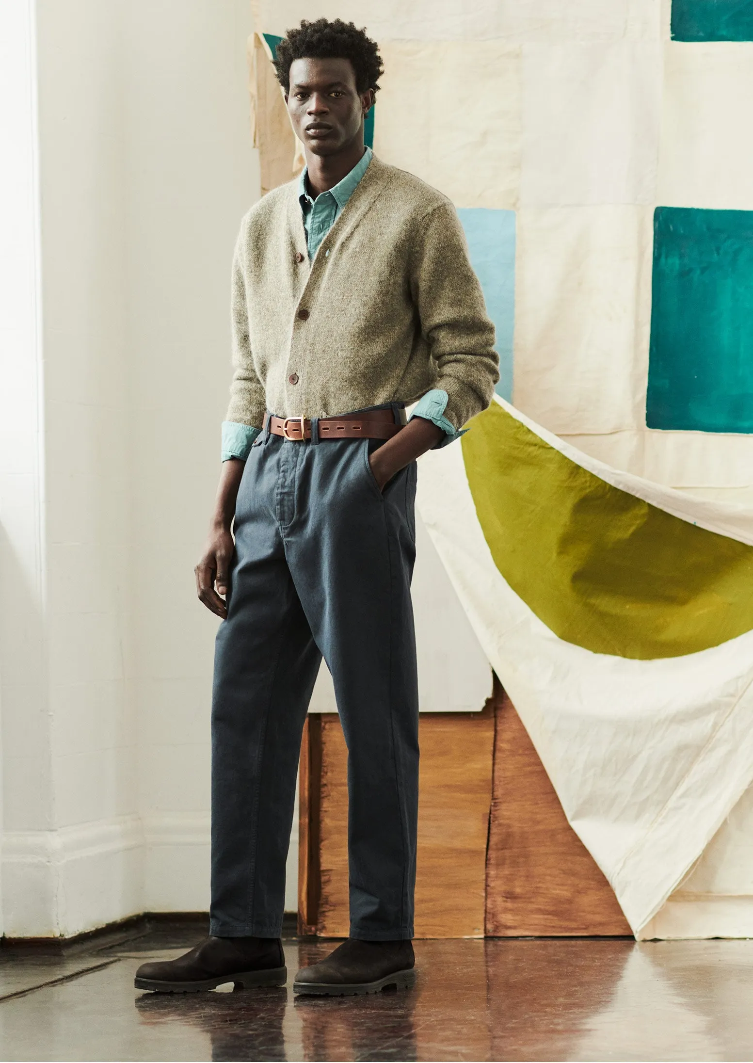 Norv Garment Dyed Tapered Trousers | Slate sold by TOAST product image thumbnail 2