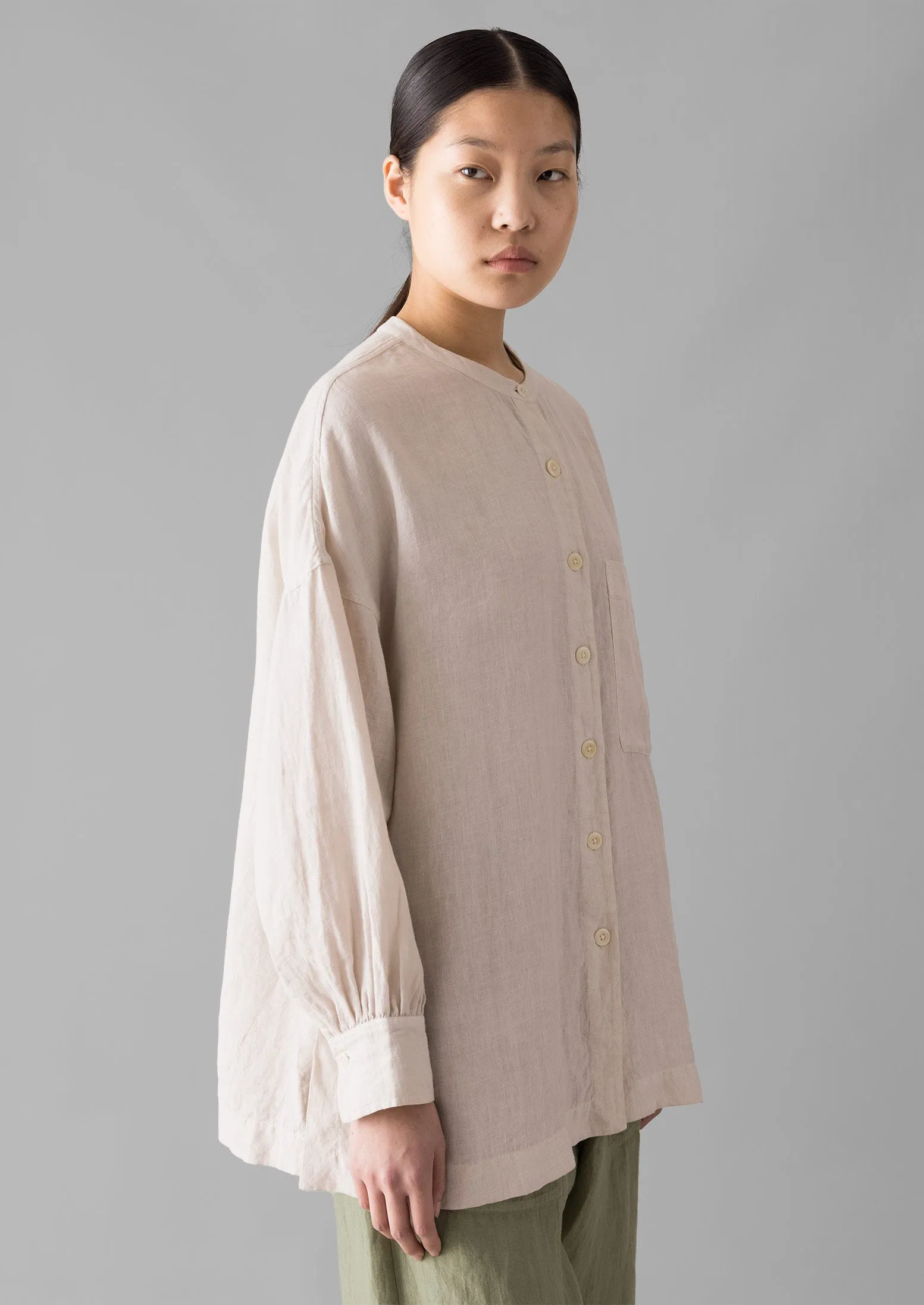 Garment Dyed Linen Oversized Shirt | Stone sold by TOAST product image thumbnail 2