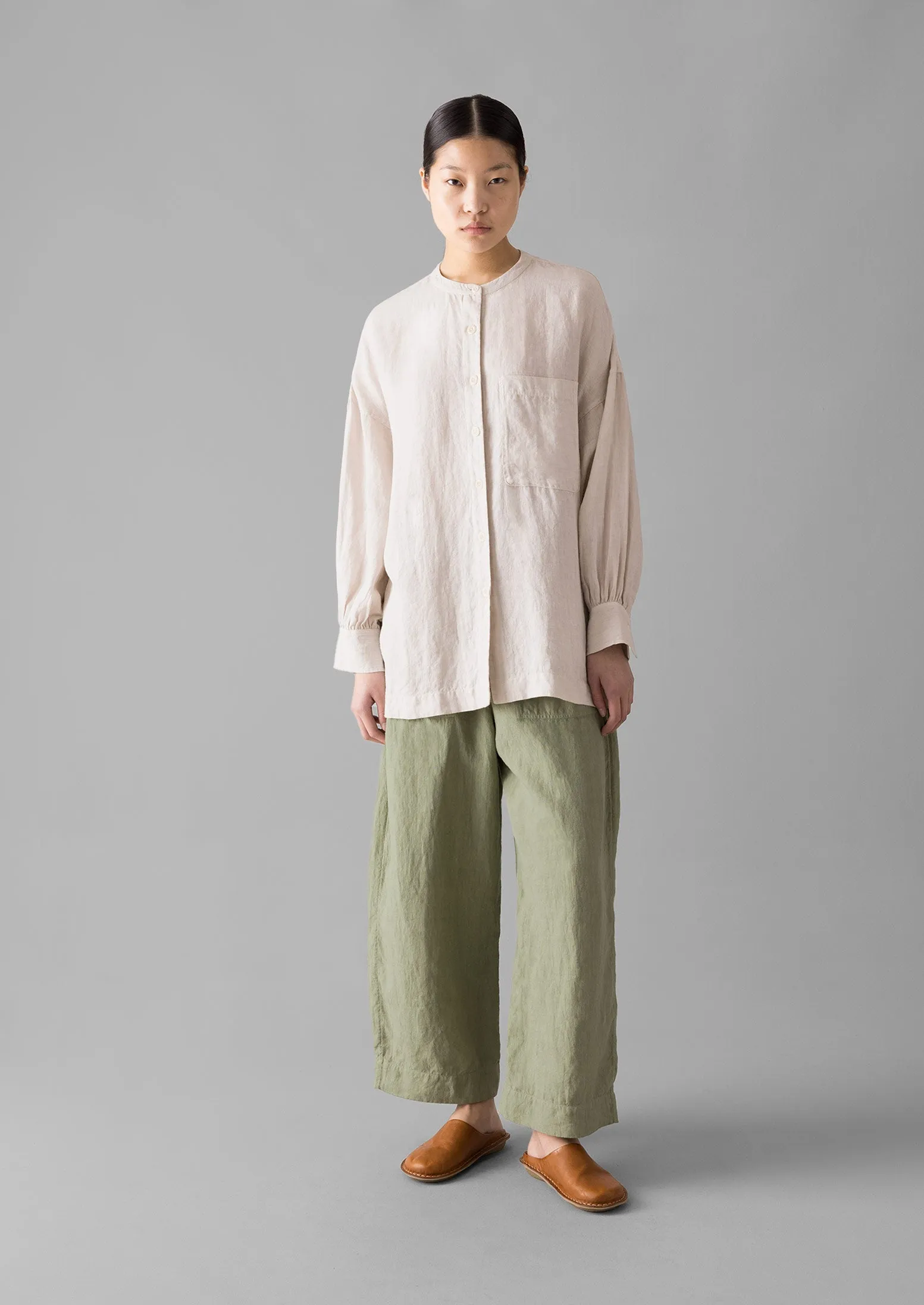 Garment Dyed Linen Oversized Shirt | Stone sold by TOAST product image thumbnail 3