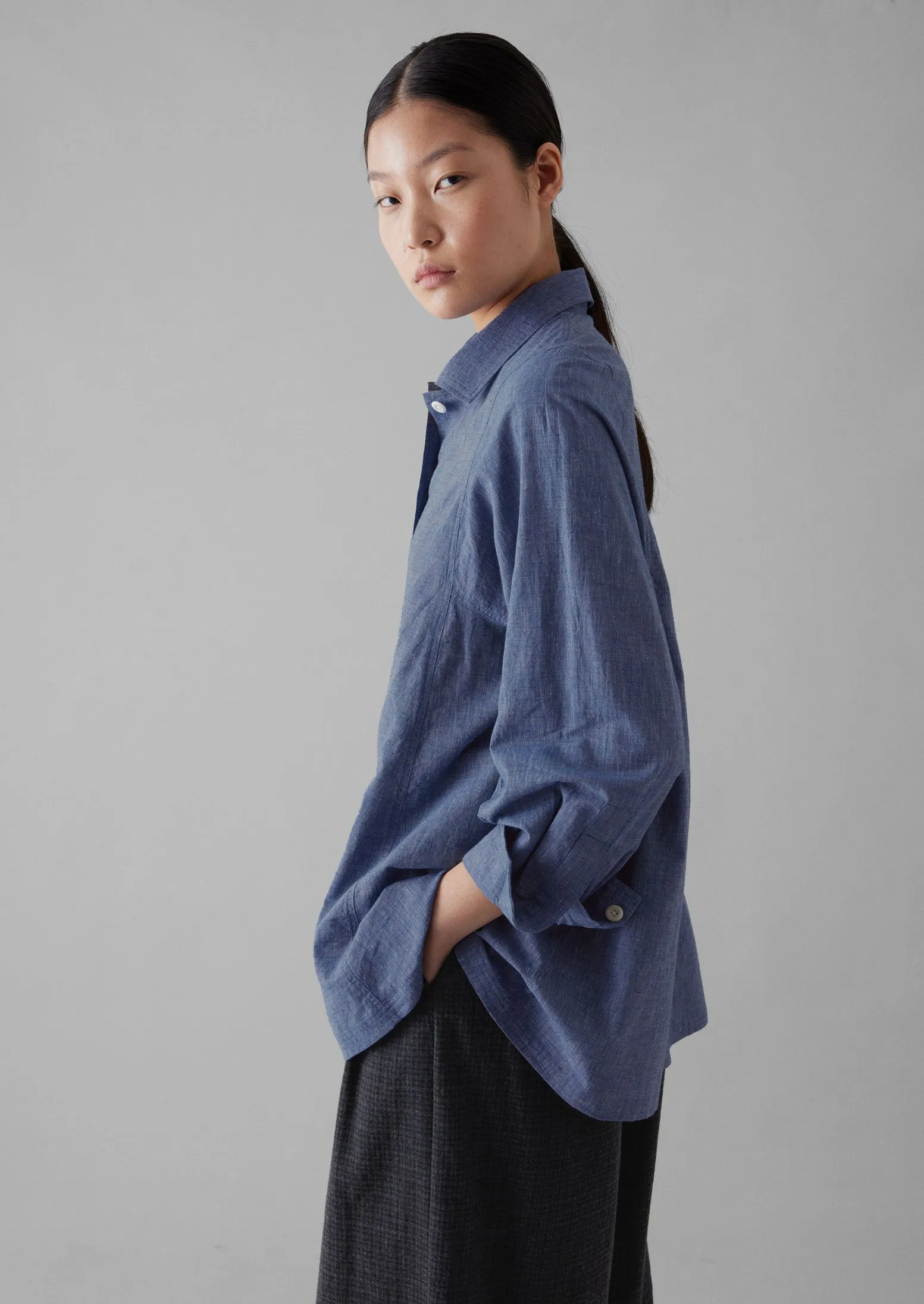 Chambray Cotton Shirt | Chambray sold by TOAST product image thumbnail 2