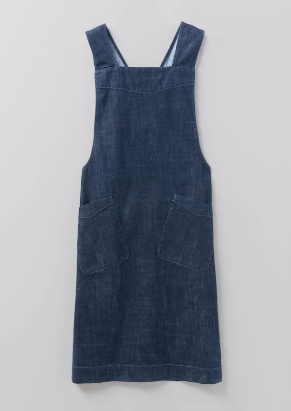 Organic Denim Cross Back Apron | Indigo sold by TOAST