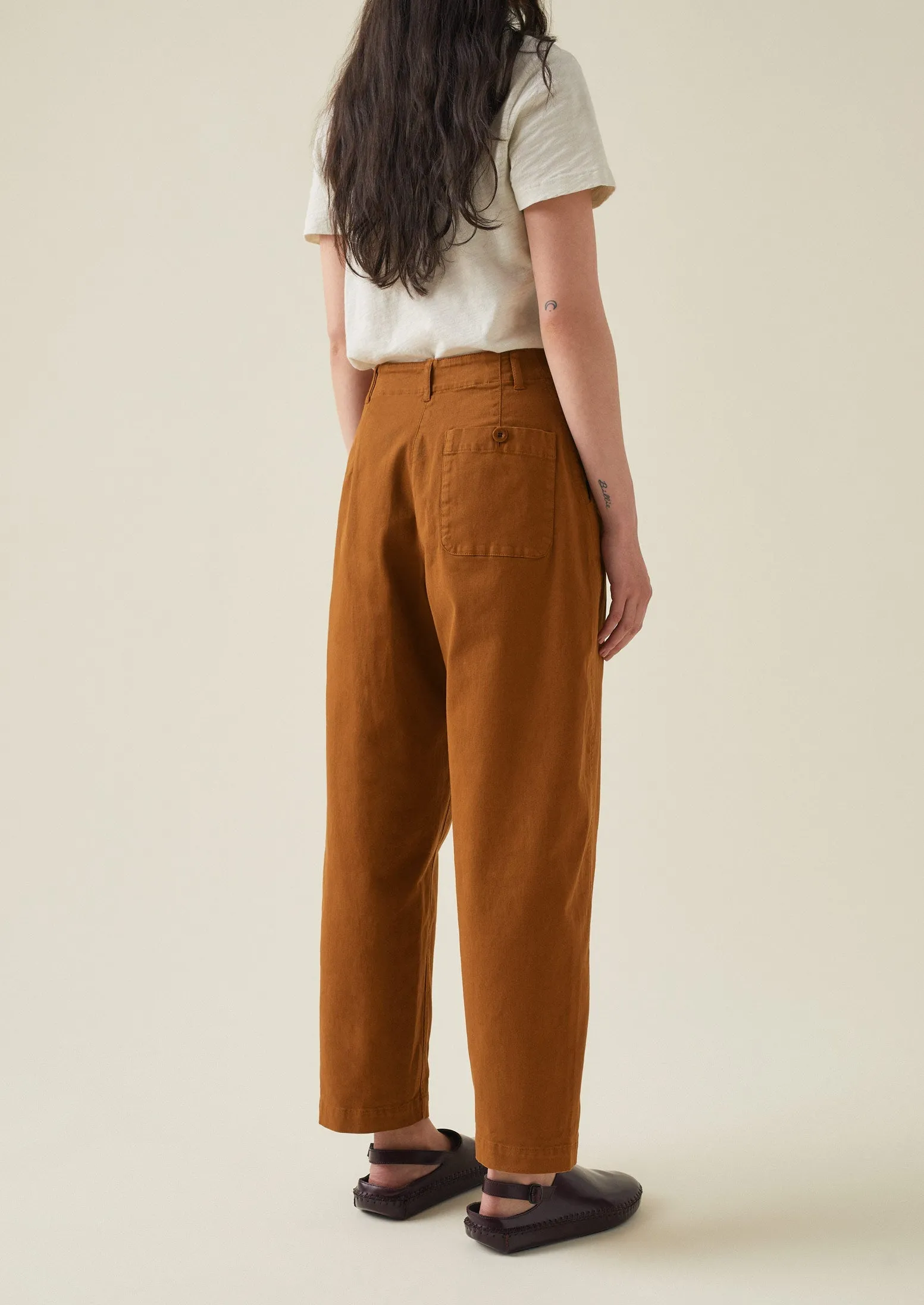 Forward Seam Cotton Twill Trousers | Russet sold by TOAST product image thumbnail 4